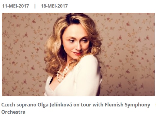 Czech soprano Olga Jelínková on tour with Flemish Symphony Orchestra
